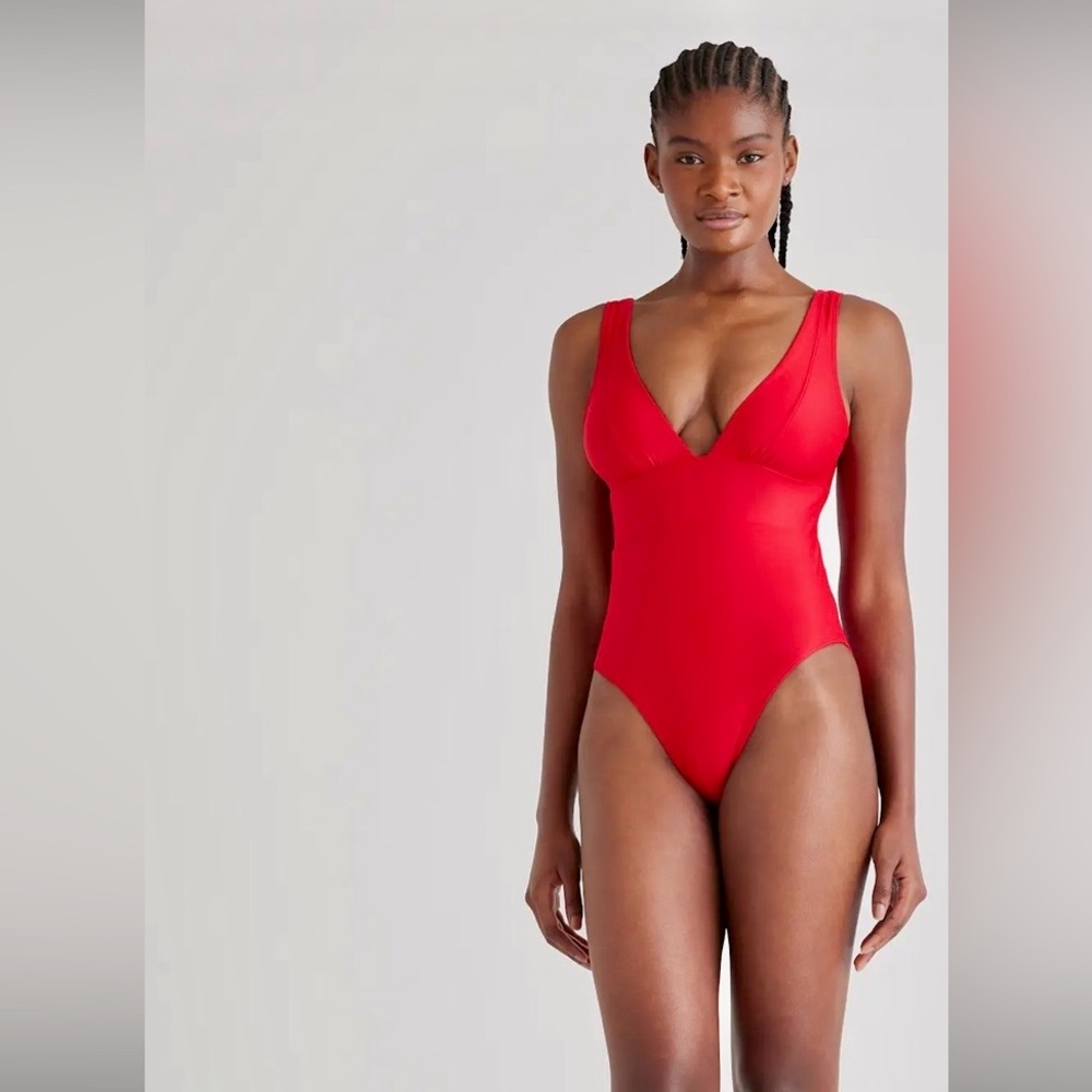 Quince Red Women's One Piece Swimsuit - size Large!
